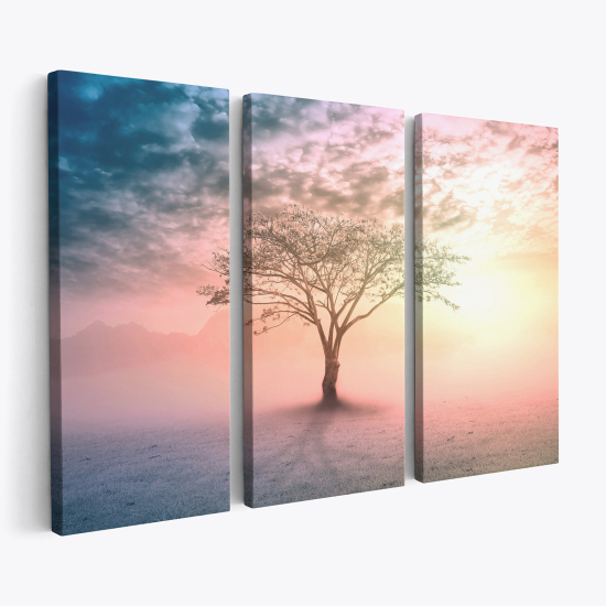 Tableau triptyque sur toile - Arbre