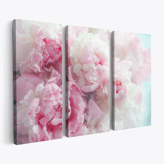 Tableau triptyque sur toile - Fleurs