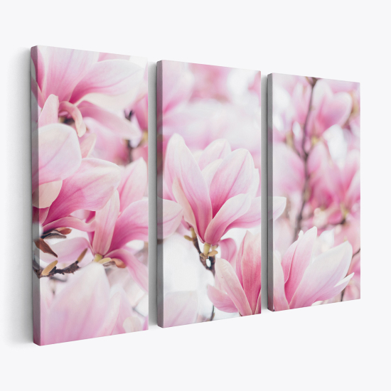 Tableau triptyque sur toile - Fleurs