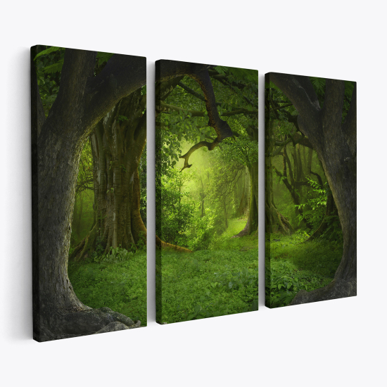 Tableau triptyque sur toile - Forêt tropicale