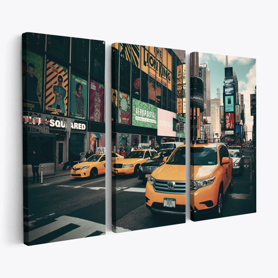 Tableau triptyque sur toile - New York taxis