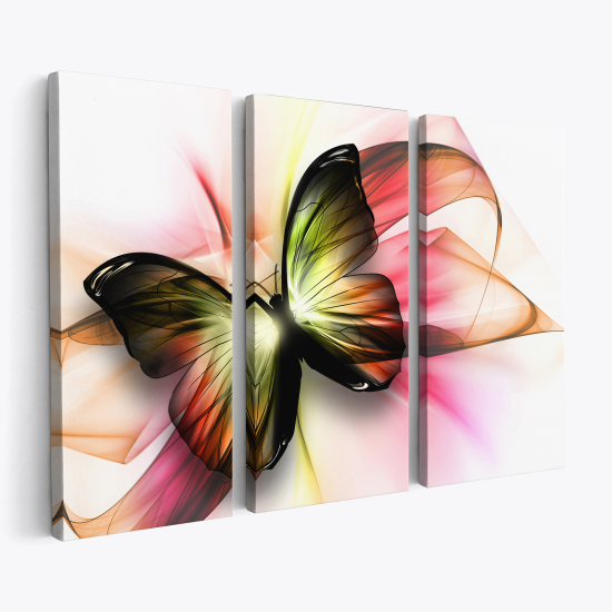 Tableau triptyque sur toile - Papillon Design