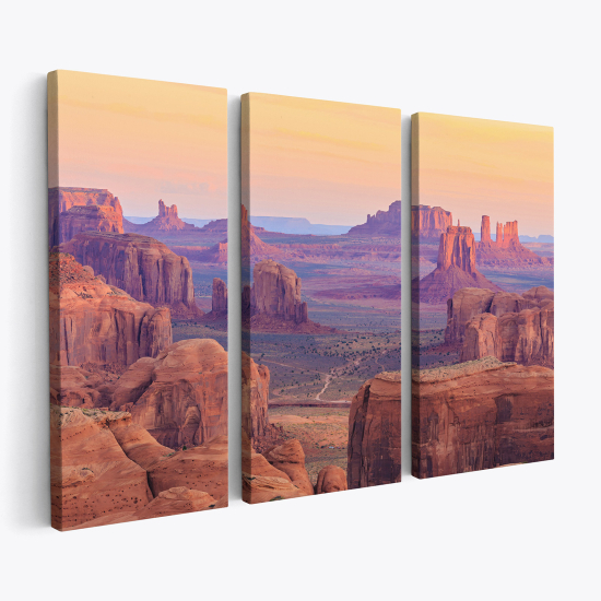 Tableau triptyque sur toile - Paysage de Monument Valley