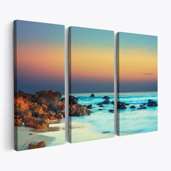 Tableau triptyque sur toile - Plage