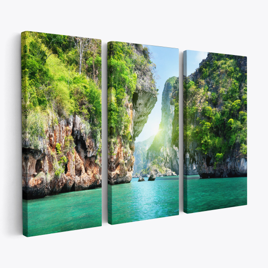 Tableau triptyque sur toile - Plage tropicale Maldives