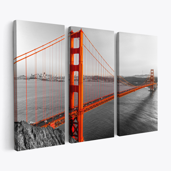 Tableau triptyque sur toile - Pont Golden Gate