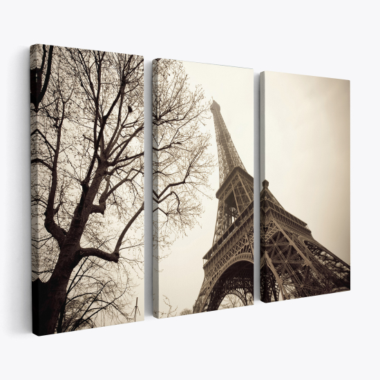 Tableau triptyque sur toile - Tour Eiffel Paris