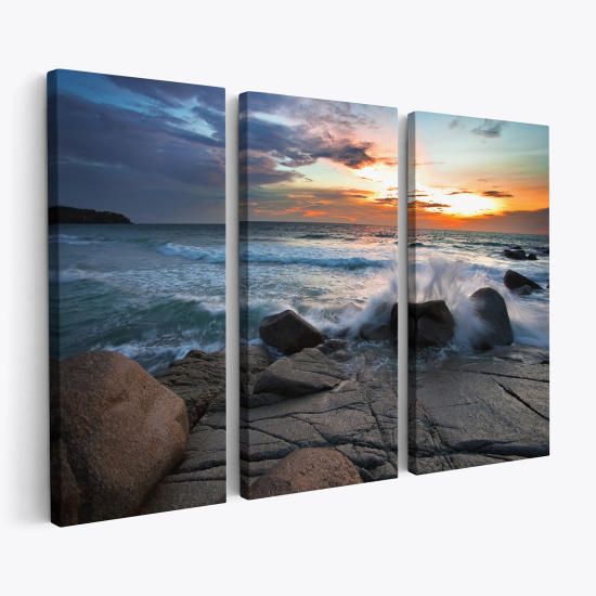 Tableau triptyque sur toile - Vue Mer