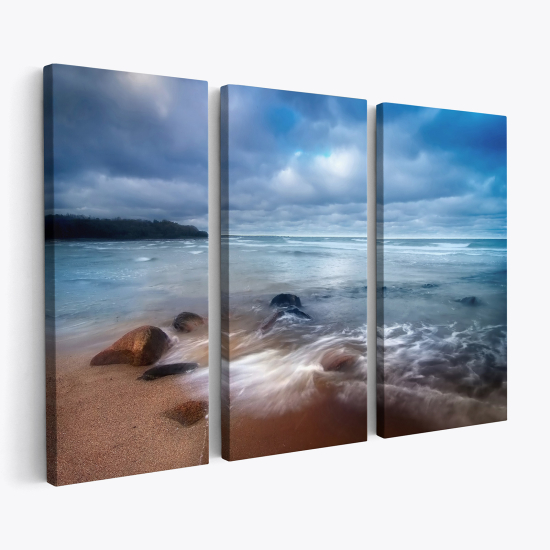 Tableau triptyque sur toile - Vue Mer