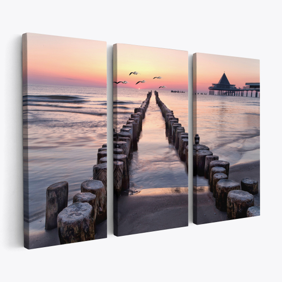 Tableau triptyque sur toile - Vue Mer