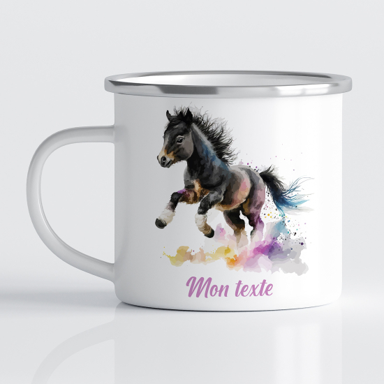 Tasse - Mug Émaillé Enfants - Cheval