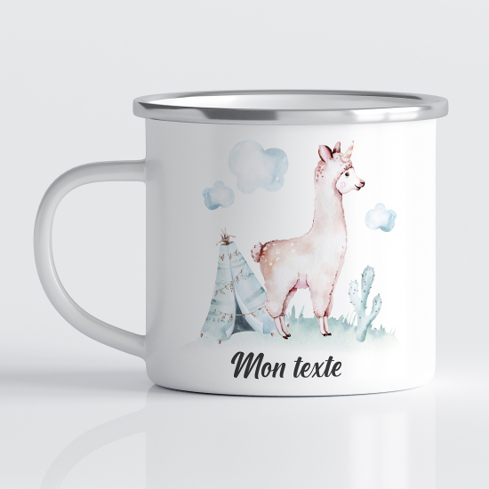 Tasse - Mug Émaillé Enfants - Lama Indien