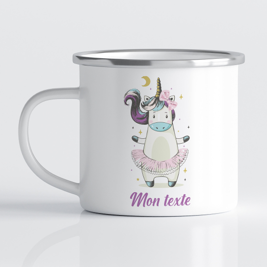 Tasse - Mug Émaillé Enfants - Licorne Ballerine