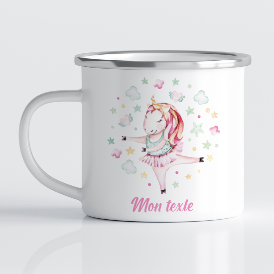 Tasse - Mug Émaillé Enfants - Licorne Ballerine