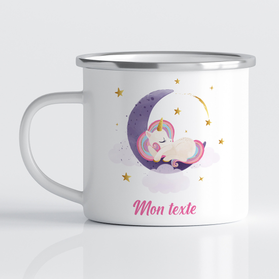 Tasse - Mug Émaillé Enfants - Licorne Lune