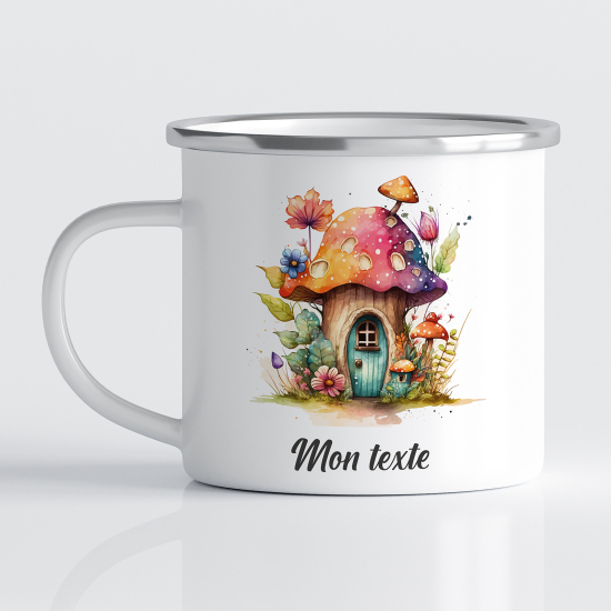 Tasse - Mug Émaillé Enfants - Maison Champignon