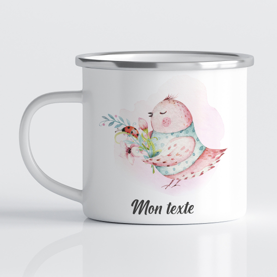 Tasse - Mug Émaillé Enfants - Mignon Oiseau