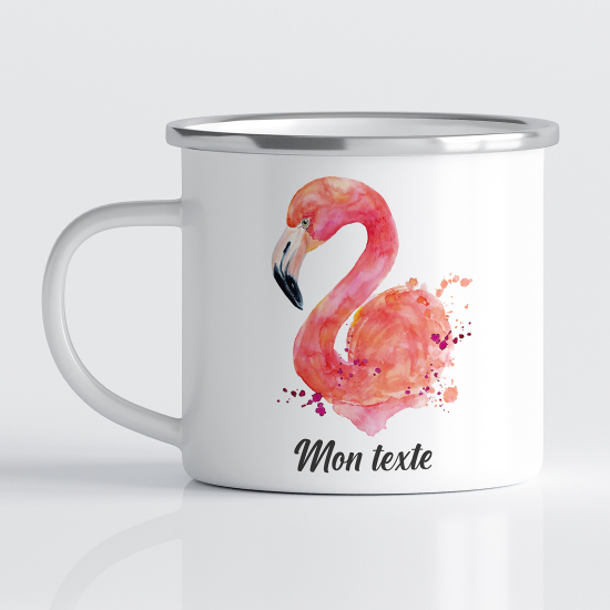 Tasse - Mug Émaillé - Flamant Rose