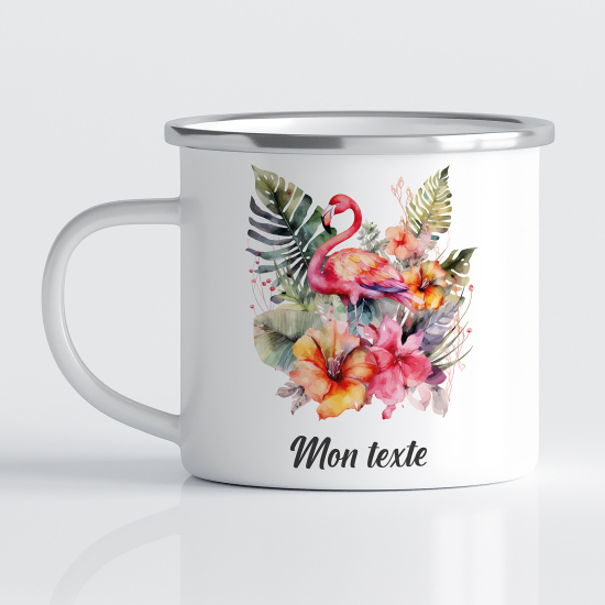 Tasse - Mug Émaillé - Flamant Rose