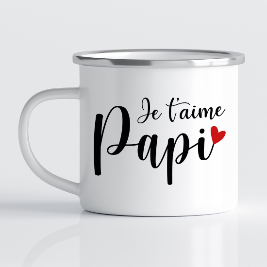 Tasse - Mug Émaillé - Je t'aime papi