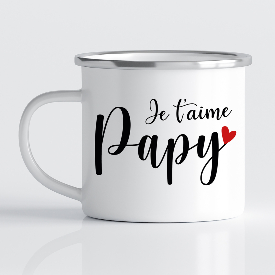 Tasse - Mug Émaillé - Je t'aime Papy