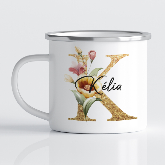 Tasse - Mug Émaillé Monograme - Lettre K