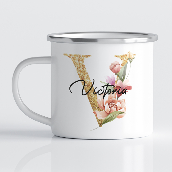 Tasse - Mug Émaillé Monograme - Lettre V