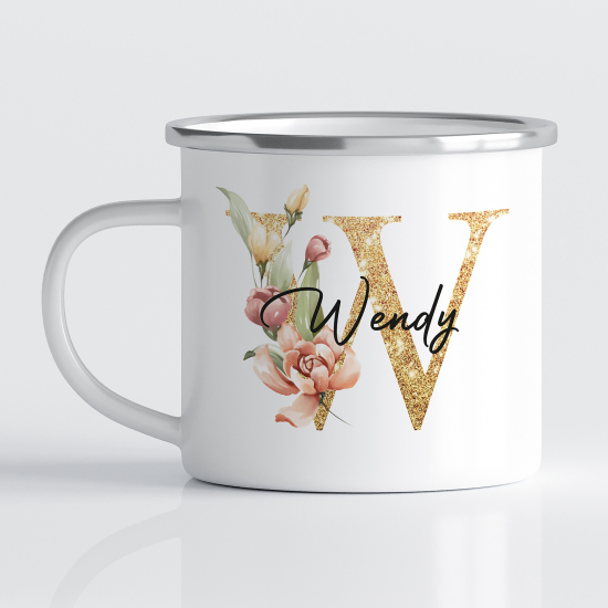 Tasse - Mug Émaillé Monograme - Lettre W