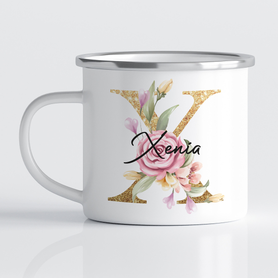 Tasse - Mug Émaillé Monograme - Lettre X