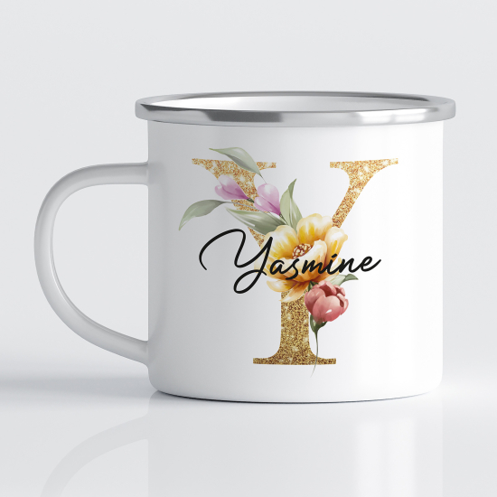 Tasse - Mug Émaillé Monograme - Lettre Y