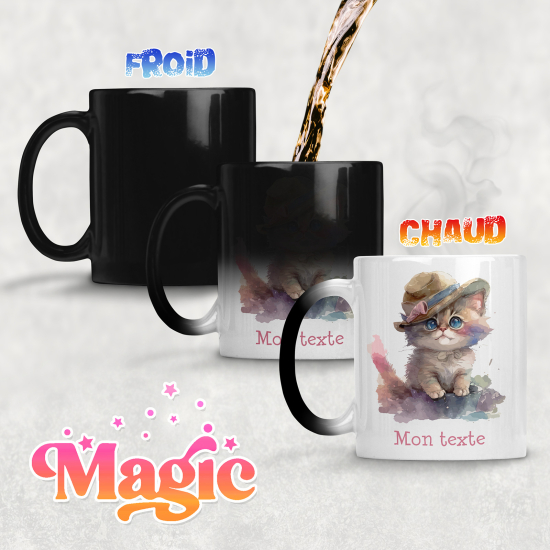 Tasse - Mug Magique - Chaton avec chapeau