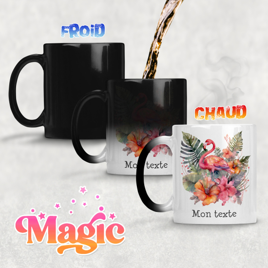 Tasse - Mug Magique - Flamant Rose Tropical