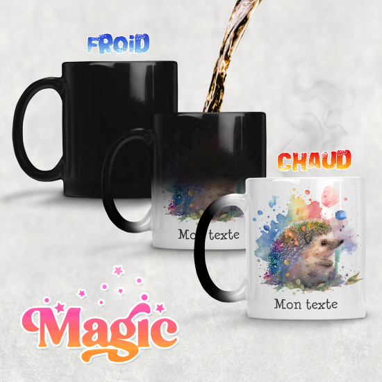 Tasse - Mug Magique - Hérisson aquarelle