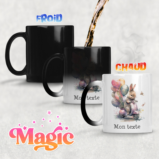 Tasse - Mug Magique - Lapin moto