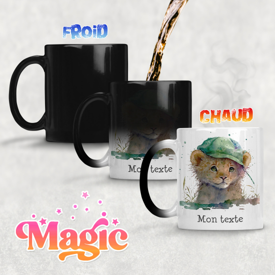 Tasse - Mug Magique - Lionceau avec casquette