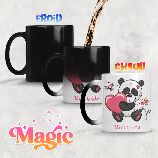 Tasse - Mug Magique - Panda Cœur