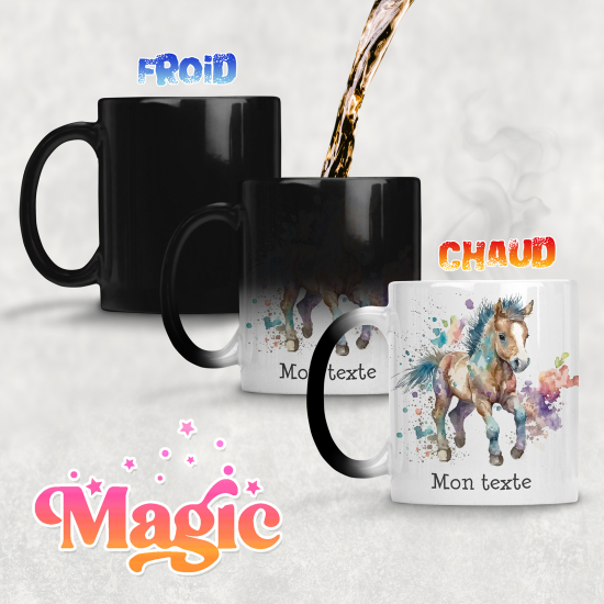 Tasse - Mug Magique - Poney aquarelle