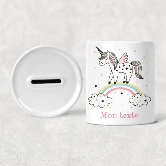 Tirelire Enfants - Licorne Arc-en-ciel