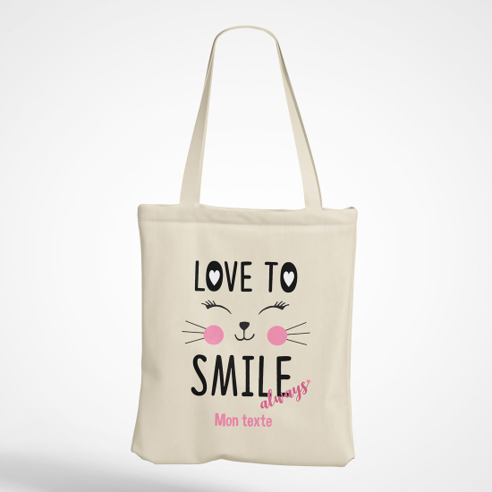 Tote Bag - Chat love to smile