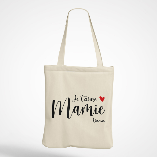 Tote Bag - Je t'aime mamie Prénom