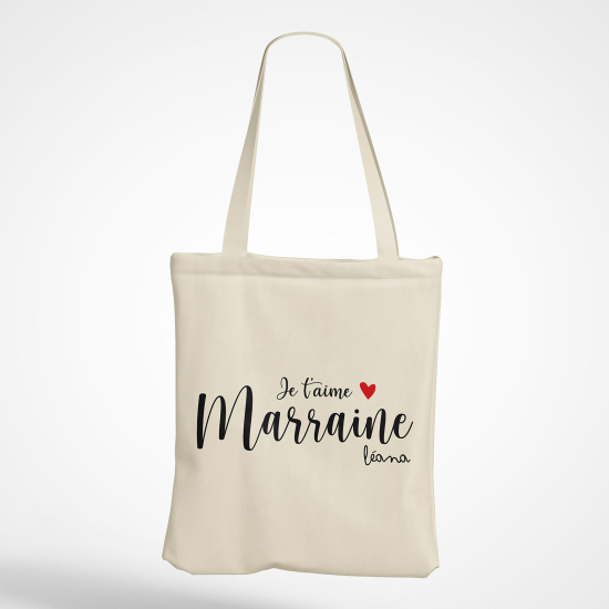 Tote Bag - Je t'aime marraine Prénom