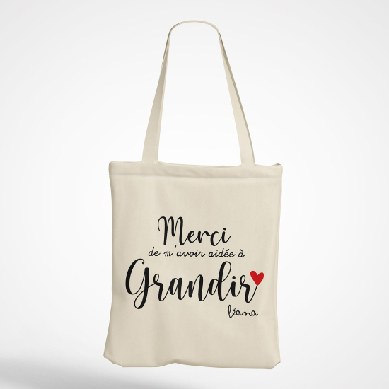 Tote Bag - Merci de m'avoir aidée à grandir