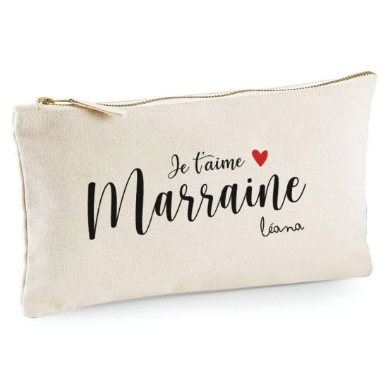 Trousse - Je t'aime marraine Prénom