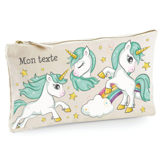 Trousse - Licornes arc-en-ciel