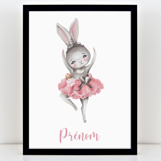 Affiche / Poster Prénom Enfants - Danseuse lapin 