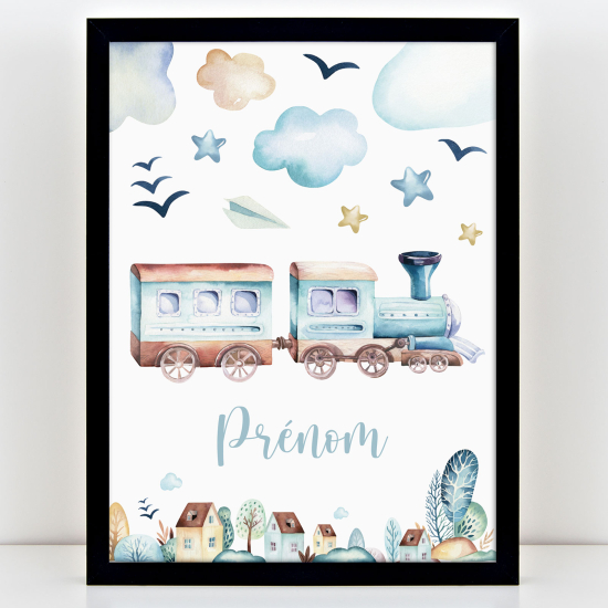 Affiche / Poster Prénom Enfants - Train