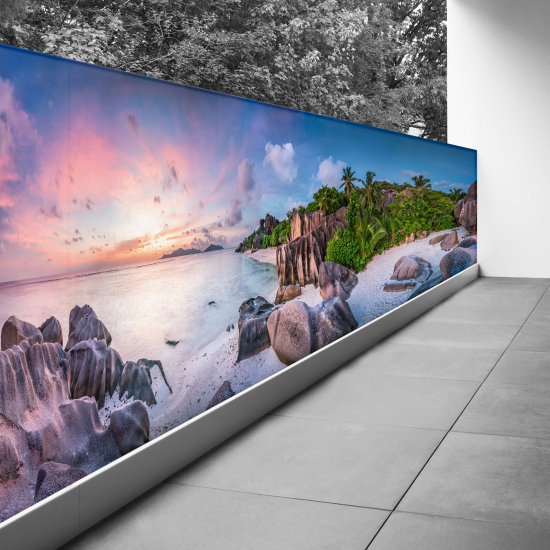 Brise vue Trompe l'œil - 110x385 cm - Couché de soleil