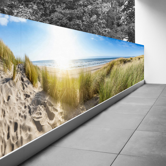 Brise vue Trompe l'œil - 110x385 cm - Plage mer