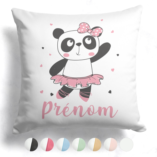 Coussin bicolore personnalisé - Danseuse panda