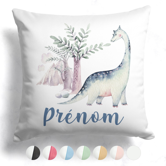 Coussin bicolore personnalisé - Dinosaure